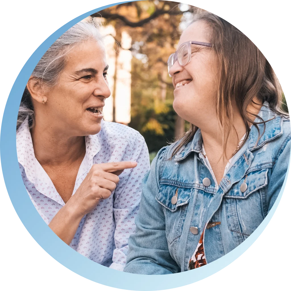disability support carer with a disabled women