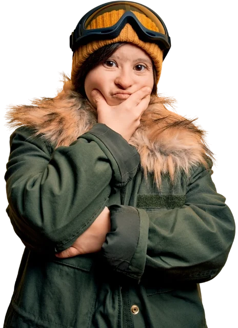 Portrait of a down syndrome disabled girl